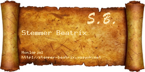 Stemmer Beatrix névjegykártya